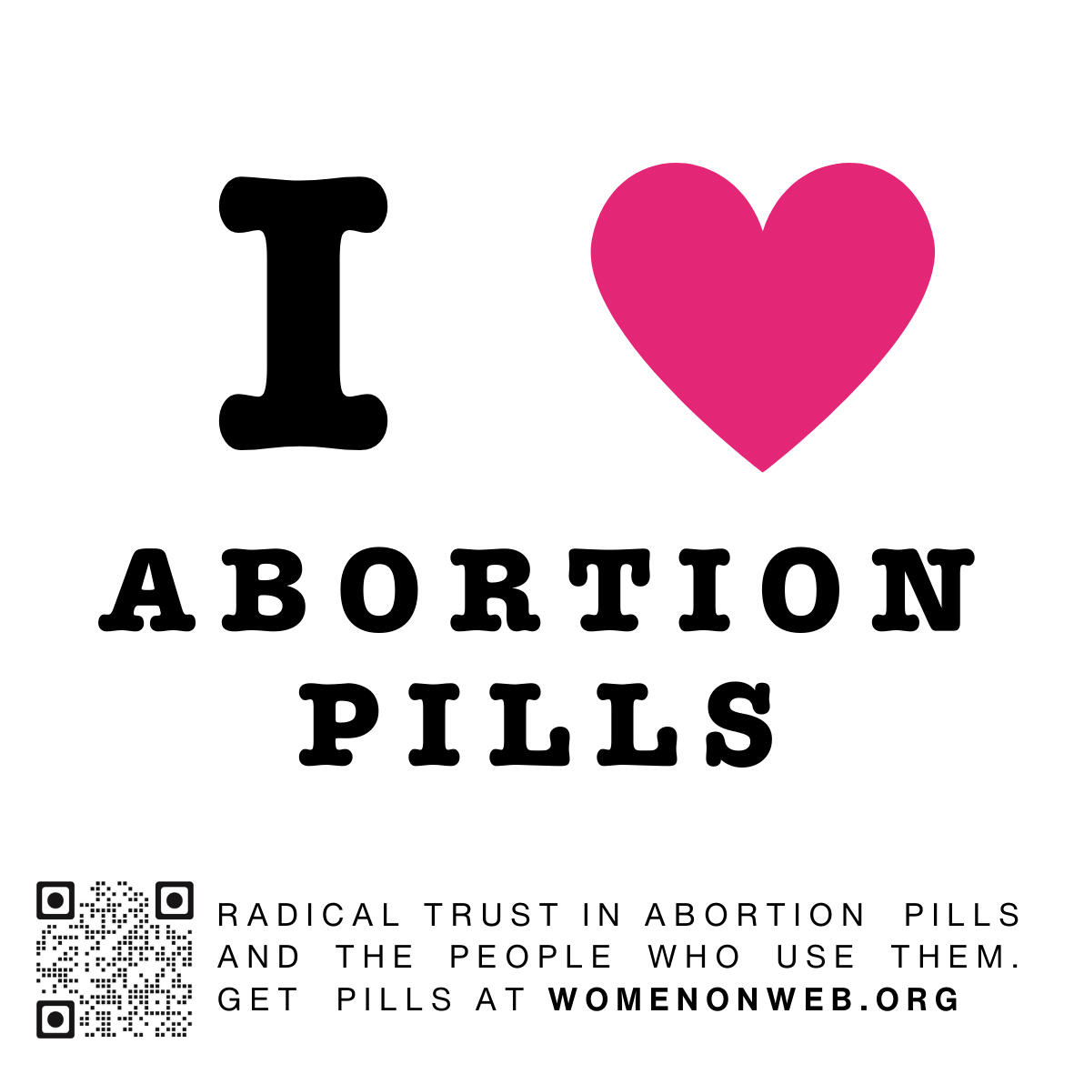 QR code encouraging and supporting women to access information on how they can safely do an abortion themselves.